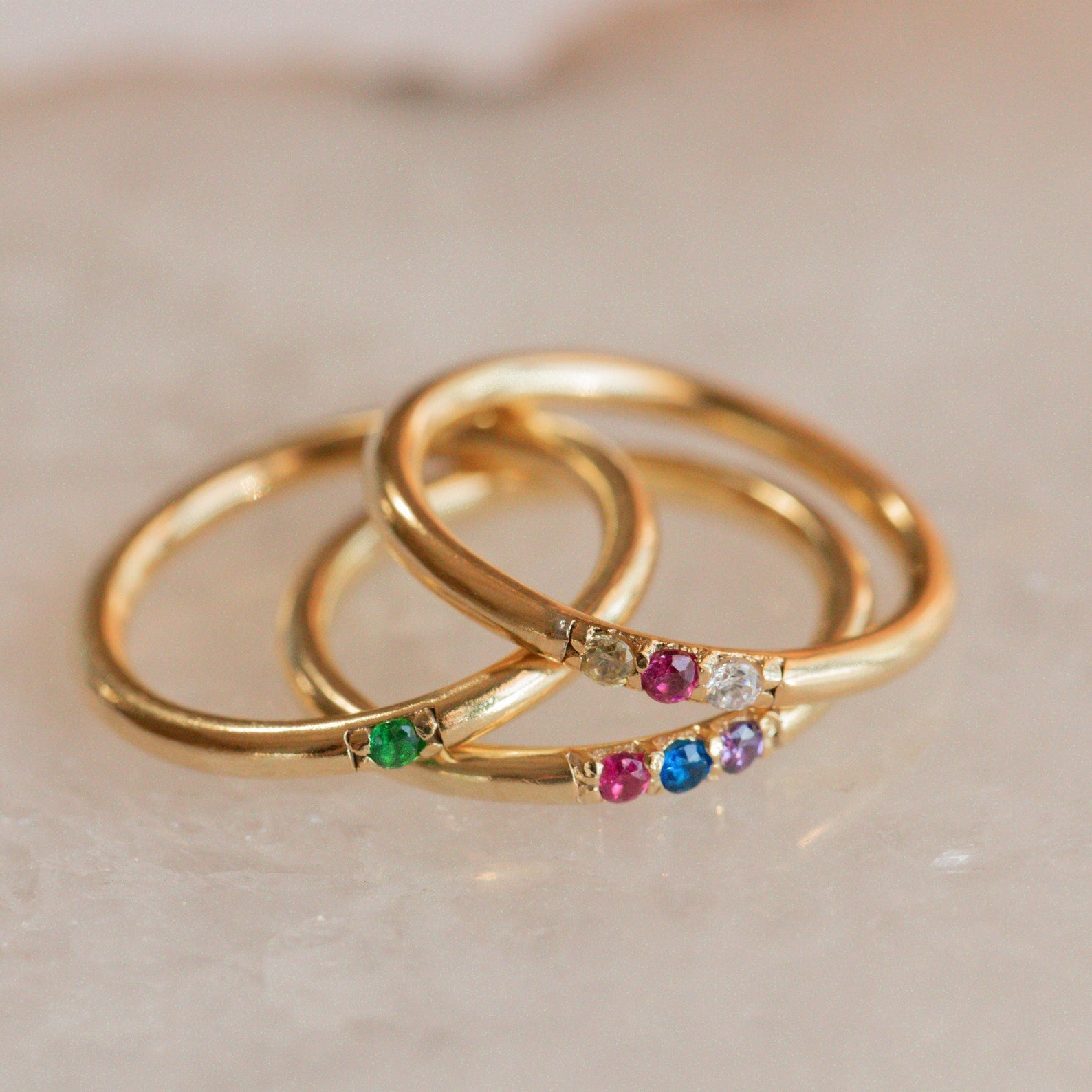 Personalized Elegance: Mini Birthstone Ring